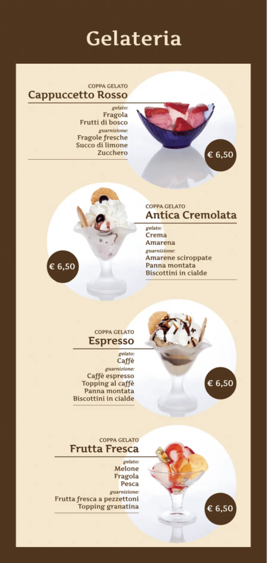 Listino online : Menu MENU BAR COMMERCIO 2025 BAR COMMERCIO SAS di Quarato Vittorio & F.lli Noci