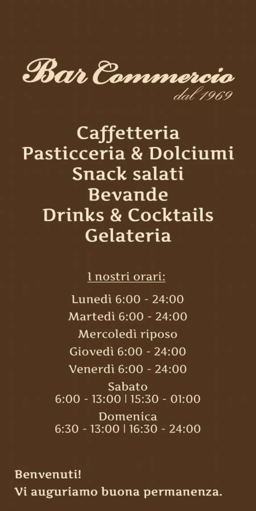 Listino online : Menu MENU BAR COMMERCIO 2025 BAR COMMERCIO SAS di Quarato Vittorio & F.lli Noci