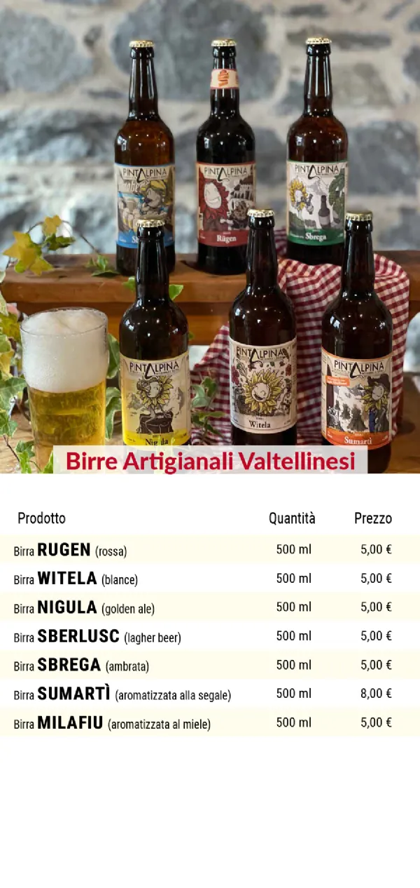 Listino online : Listino La Frutteria De Petri Forcola (SO) Località Pasqualina, 8