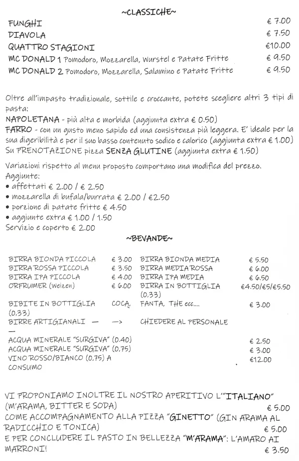 Listino online : Menu P90 Pizzeria Da Pasqualino Roncade