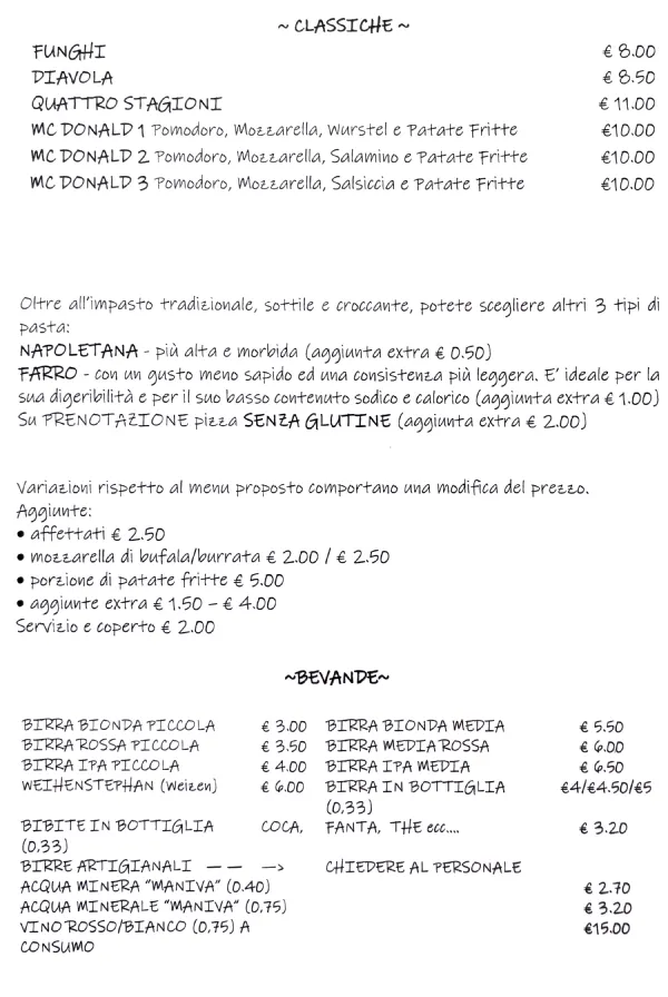 Listino online : Menu P90 Pizzeria Da Pasqualino Roncade