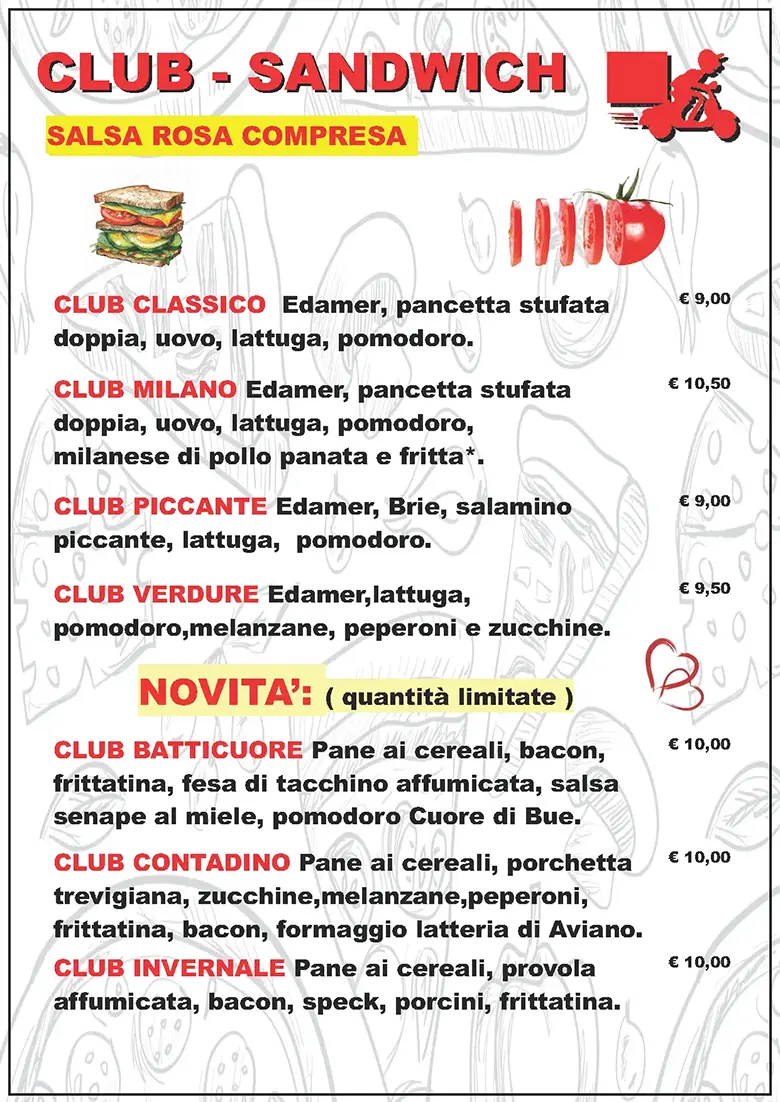 Listino online : Menu Pizze, snack, fritti Pizzaidea Ceggia