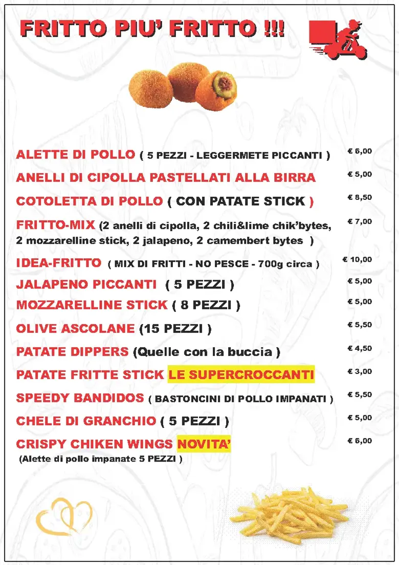 Listino online : Menu Pizze, snack, fritti Pizzaidea Ceggia