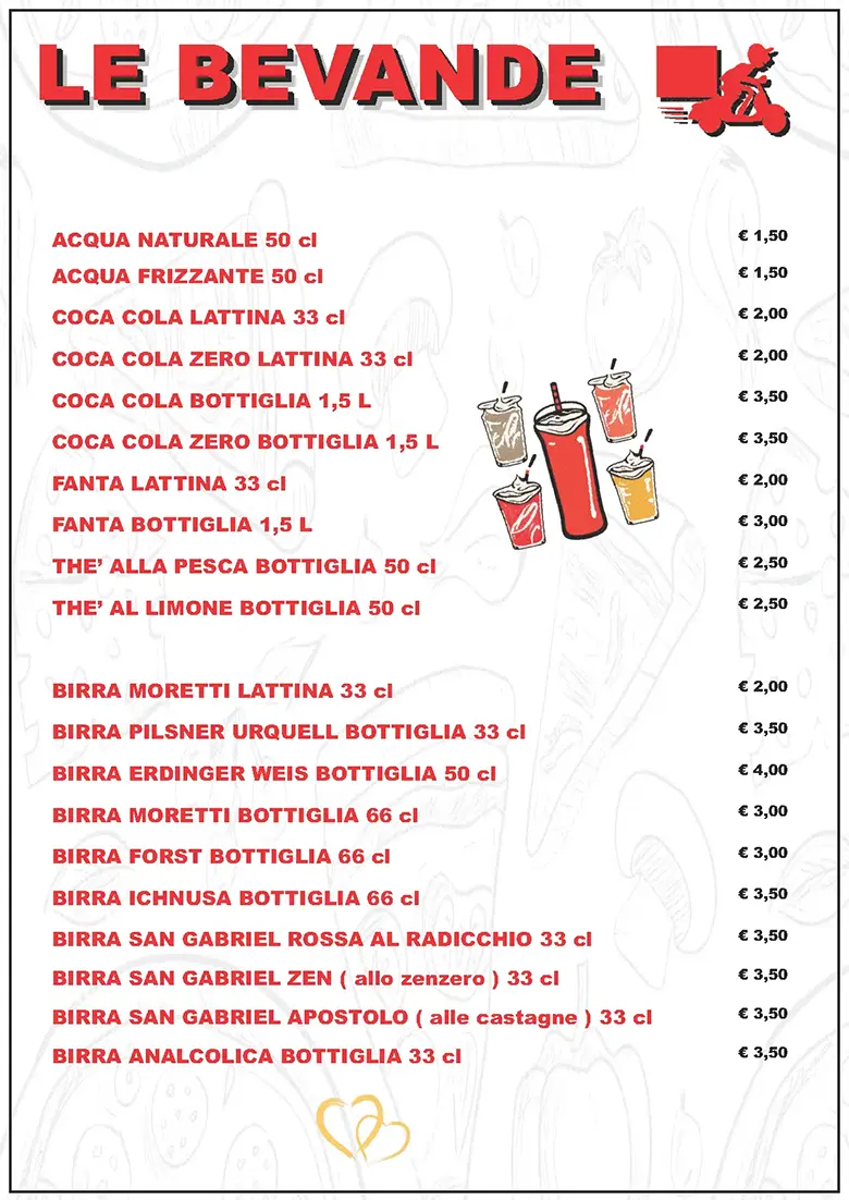 Listino online : Menu Pizze, snack, fritti Pizzaidea Ceggia